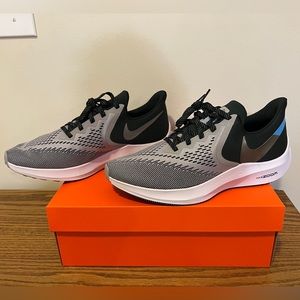 NEW Nike Mens Air Zoom Winflo 6 Black Gray Running Sneakers: AQ7497-006
